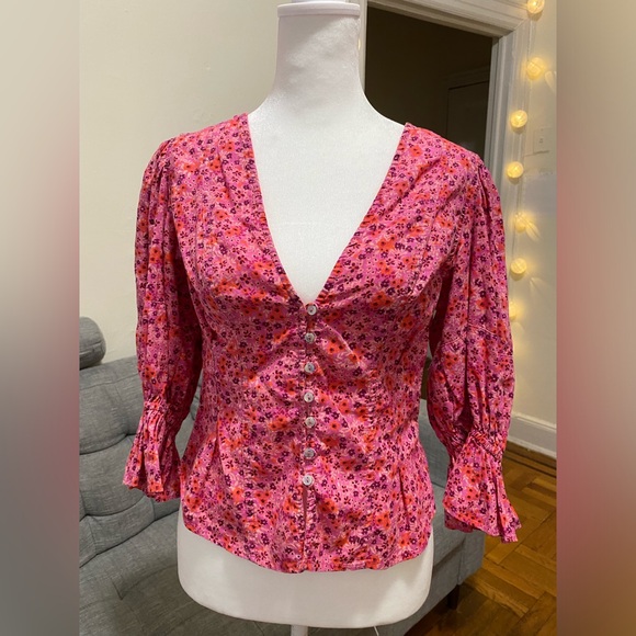 Free People I Found You Printed Top - Size XS - Picture 2 of 10